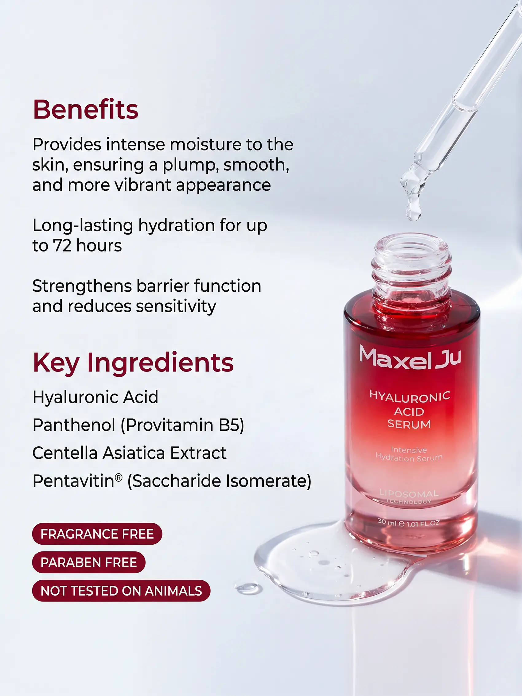 Maxel JU Hyaluronic Acid Serum benefits